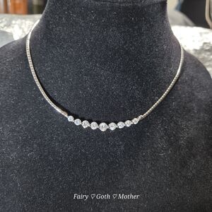 Classy Diamond Graduating Sterling Silver Necklace